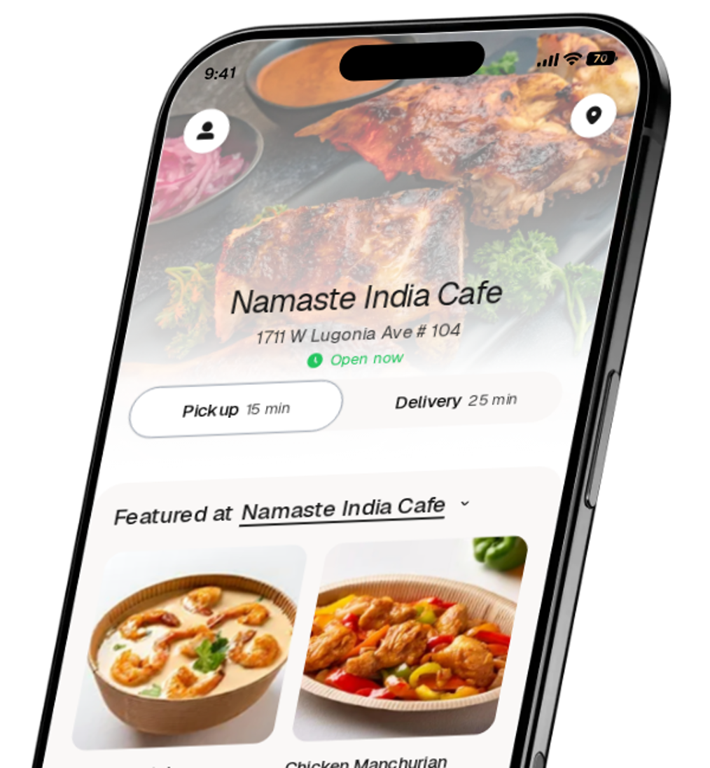 Namaste India Cafe app preview
