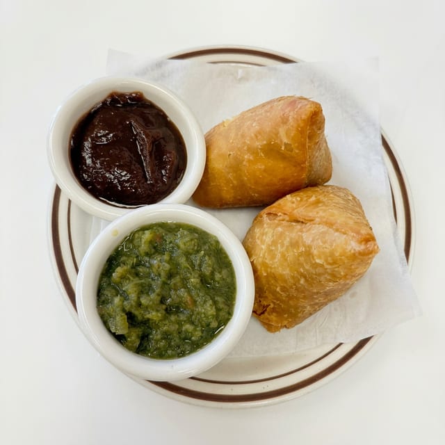 Vegetable Samosa (V).