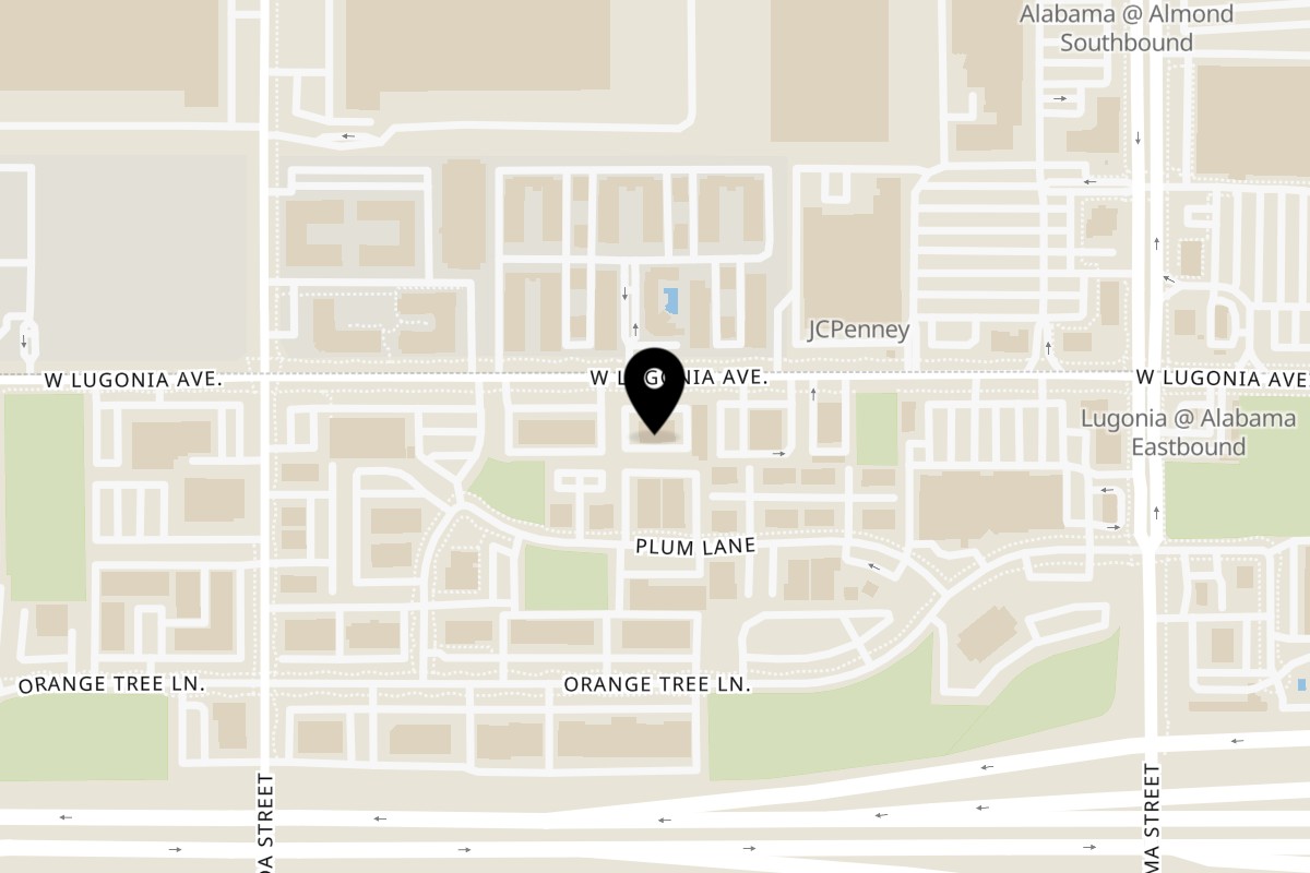 Map showing the location of Namaste India Cafe on 1711 W Lugonia Ave # 104 in Redlands